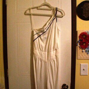 WHITE SHOULDER STRAP JUMPSUIT S